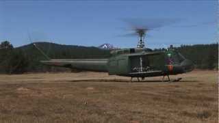 Panchos Huey 961  Vietnam War UH1H Huey Helicopter Taking Off Flying Landing [upl. by Shaner]