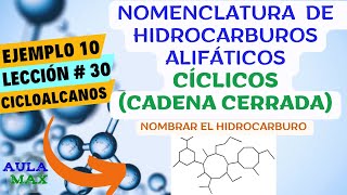 Nomenclatura de Hidrocarburos Cíclicos Cicloalcanos  Ejemplo 10  Lección 30  Química Orgánica [upl. by Alliuqaj]