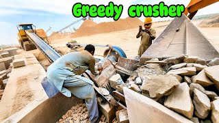 Greedy crusher in Action  satisfying Rock Crushing crushing stones [upl. by Obola465]