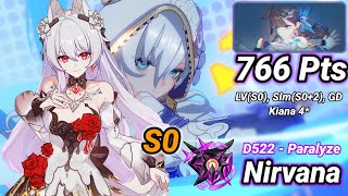 Nirvana D522 Li Sushang Paralyze 766 Pts  LVS0 SImS02 GD Kiana 4  HI3 SEA 77 [upl. by Yecniuq853]