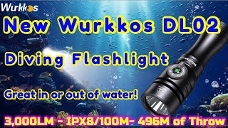 New Wurkkos DL02 Compact Diving Flashlight review with Beamshots and water test [upl. by Merton]