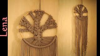 𝗠𝗮𝗰𝗿𝗮𝗺𝗲 with 𝗟𝗲𝗻𝗮 🌳 Makramee Lebensbaum flechten 🌳 Macrame wall hanging Macrame tree of life [upl. by Eselahc]