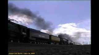 UP 844 amp 3985 doubleheading at Tie Siding amp Laramie WY on May141999 [upl. by Arabela]