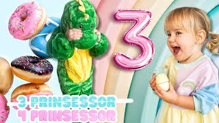 TILLY FYLLER 3 ÅR🎈Kaos i matbutiken och från besök av bollibompadraken🍉🍩🦖 3prinsessor VLOGG💕 [upl. by Meelak389]