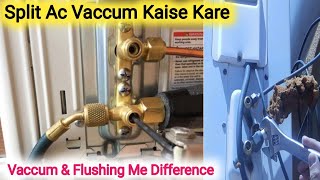 How To Vacuum Split Ac System Without Pump  Air conditioner Vaccume Kaise Kare [upl. by Rolan]