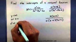 PreCalculus Find the intercepts of a rational function [upl. by Faus]