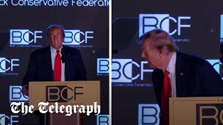 Trump mocks Biden with stumbling impression [upl. by Oibesue]