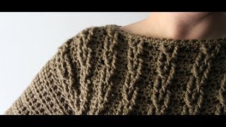 How To Crochet A Sweater  Cable Pullover SweaterSwatch Tutorial [upl. by Eihctir]