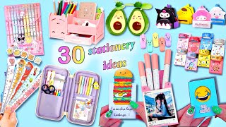 30 DIY CUTE STATIONERY IDEAS  BACK TO SCHOOL HACKS [upl. by Yerahcaz211]