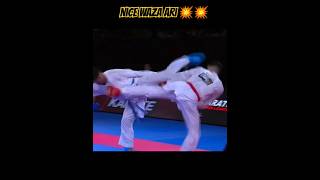 Nice WAZA ARI Karate male kumite 84 KG  Karate Fight Tournament  WKF shorts karate tournament [upl. by Bronwyn]