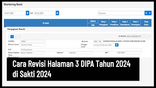 Cara Revisi Halaman 3 DIPA Tahun 2024 di Sakti 2024 [upl. by Yrennalf]