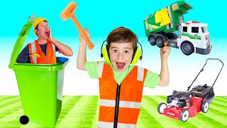 Garbage Trucks Lawn Mowers Fire Trucks for Kids Video  Blippi toddler  min min playtime [upl. by Frederico]