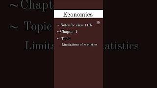 Economics class 11th chapter 1 Topic  limitations of statistics viraleducationshortseconomic [upl. by Oderf10]