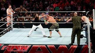 John Cena Sheamus amp Big E vs The Wyatt Family Raw April 7 2014 [upl. by Medin]