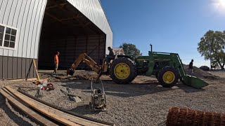 Farmer dusted off this old John Deere tractor  Pole Barn Pour Part 2 [upl. by Anawaj445]