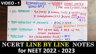 Biomolecules Class  11  Amino Acids  Lecture  1  NEET  2022 amp 2023  NCERT NOTES in Hindi [upl. by Noynek]