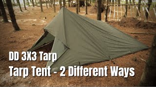 Tarpology  DD 3X3 Tarp  Tarp Tent  2 Different Ways [upl. by Fine]