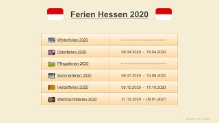 Ferien Hessen 2020 [upl. by Arsi]