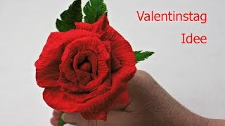 Diy Valentinstag Geschenk ❁ Rose aus Krepppapier basteln ❁ Deko Ideen mit FloraShop [upl. by Ihp]