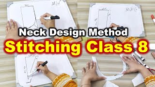 Neck design Basic Cutting method stitching course lesson 8  Silai course lesson 8 by fari ideas [upl. by Elsa]