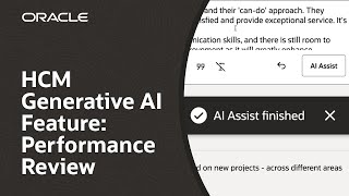 Oracle Fusion Cloud HCM Generative AI Feature Performance Review [upl. by Maryjane]