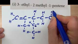 Draw 3ethyl2methyl1pentene [upl. by Arrahs]