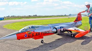 56KG XXXL F104 STARFIGHTER RC TURBINE JET 13 SCALE FLIGHT DEMONSTRATION [upl. by Afrikah66]