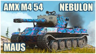 Maus AMX M4 mle 54 amp Nebulon • WoT Blitz Gameplay [upl. by Suolevram421]