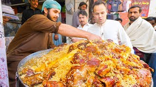 Street Food in Peshawar  GOLDEN PULAO Mountain  Charsi Tikka Kabab  Pakistani Street Food Tour [upl. by Onitrof]