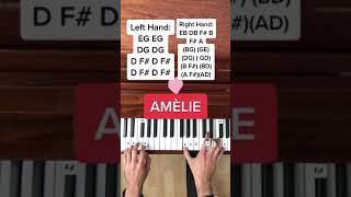 Yann Tiersen  Comptine dun autre été AmélieEasy Piano Tutorial With Letter Notes Shorts [upl. by Huskamp]