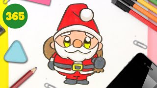 Come disegnare un Babbo Natale kawaii e carino – Tutorial passo dopo passo [upl. by Aksel]