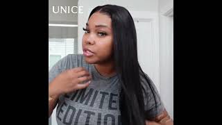 UNice Bye Bye Knots Wig 7x5amp13x4 Glueless Lace Black Straight Bleached Knots Wig No Baby Hair [upl. by Cummine]