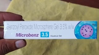 Microbenz 35 Aqueous Gel  Benzoyl Peroxide microsphere gel for acne Best gel for Acne gel review [upl. by Elnukeda326]