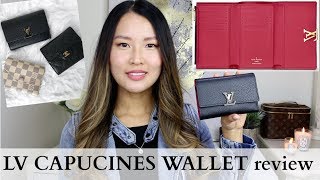 Louis Vuitton Capucines wallet review 2018  Comparison w Victorine wallet Chanel small wallet [upl. by Essilevi]