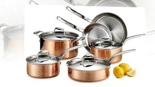 Lagostina Q554SA64 Martellata Triply Hammered Stainless Steel Copper Oven Safe Cookware Set [upl. by Baptlsta207]