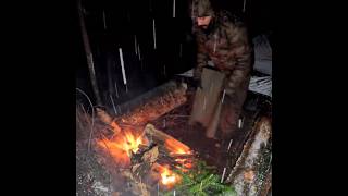 winter bushcraft camping and outdoor steak cooking survival bushcraft cooking winter [upl. by Fennell174]