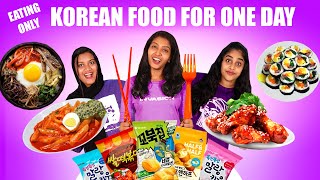 EATING ONLY KOREAN FOOD FOR 24 HOURS CHALLENGE 🤩  കൊറിയൻ ഫുഡ് മാത്രം 😱  PULLOTHI [upl. by Tenneb]