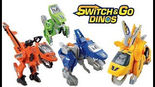 VTECH SWITCH amp GO DINOS SPAN SPINOSAURUS SLIVER T REX HORNS TRICERATOPS BLISTER VELOCIRAPTOR TON [upl. by Yromas]