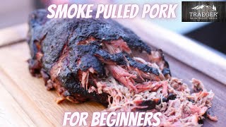 Smoke pulled pork on Traeger Grill  how to smoke pork shoulder on pellet grill [upl. by Mccahill]