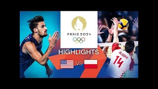 USA vs Poland Olympic Volleyball HIGHLIGHTS Olympic Paris 2024 Olympic Volleyball [upl. by Ailuy813]