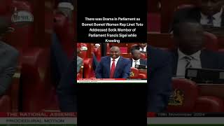 Drama in parliament as Hon linet Toto kneels down while addressing Hon Sigei francis kenyanews [upl. by Teferi]