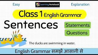 Class 1 English Grammar Sentences [upl. by Veradia]