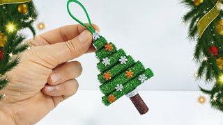 VERY EASY  DIY Christmas Ornaments  Christmas Ornament Idea from Glitter Foam  Christmas Crafts [upl. by Airam]