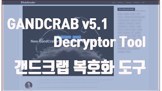 랜섬웨어 갠드크랩 51 복구 툴 사용법초보자용ransomware GandcrapV51decryption Tool  IT BARVEL [upl. by Paget]