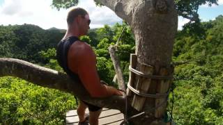 extreme ride zip line in the Loterie Farm saint martin [upl. by Ramalahs]