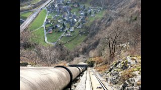 Standseilbahn Nivo Piottino Talfahrt 2021 steilste Standseilbahn Schweiz  funicolare funicular [upl. by Lyrahs]