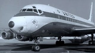 United Douglas DC8  quotChicago to Los Angelesquot  1965 BampW Version [upl. by Hamburger]