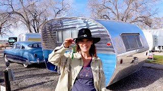 A PEEK INSIDE SOME VINTAGE CAMPERS ON RT 66 [upl. by Mraz]