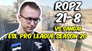 CS2 POV  FaZe ropz 218 vs Sangal Dust2  ESL Pro League Season 20 [upl. by Inaej347]