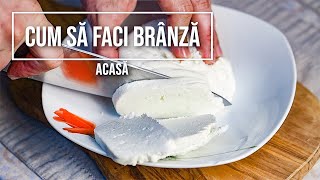 Branza facuta acasa cu cheag sau fara cheag Cas dulce facut in casa Reteta [upl. by Yenruoc]